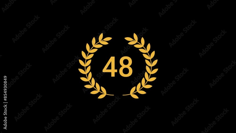 48 Number laurel wreath Animation transparent background 48 Number laurel wreath Animation transparent background