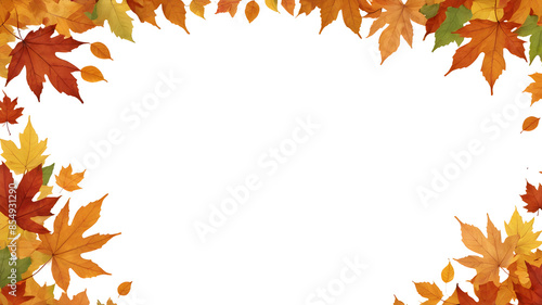 Transparent background with autumn leaves.