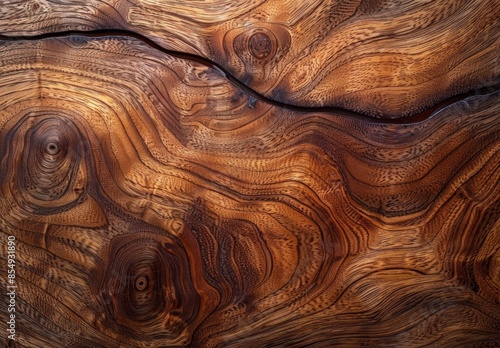 Extreme close-up macro photography of the detailed grain pattern of polished wood