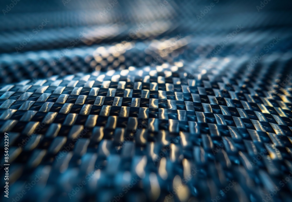Fototapeta premium Extreme close-up macro photography of the detailed fibers of a sheet of carbon fiber