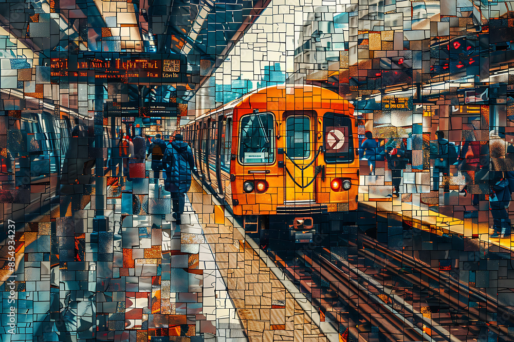 A vibrant mosaic-style depiction of various transport vehicles, showcasing intricate patterns and colorful artistry. A vibrant mosaic-style depiction of various transport vehicles, showcasing intricate patterns and colorful artistry.