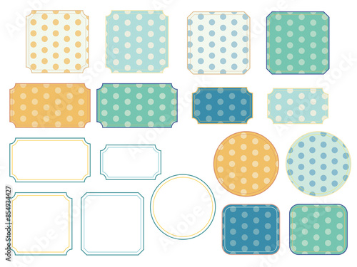 ポップでかわいい夏色の水玉模様フレームセット