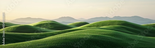 Organic Flowing Green Lines Modern Art