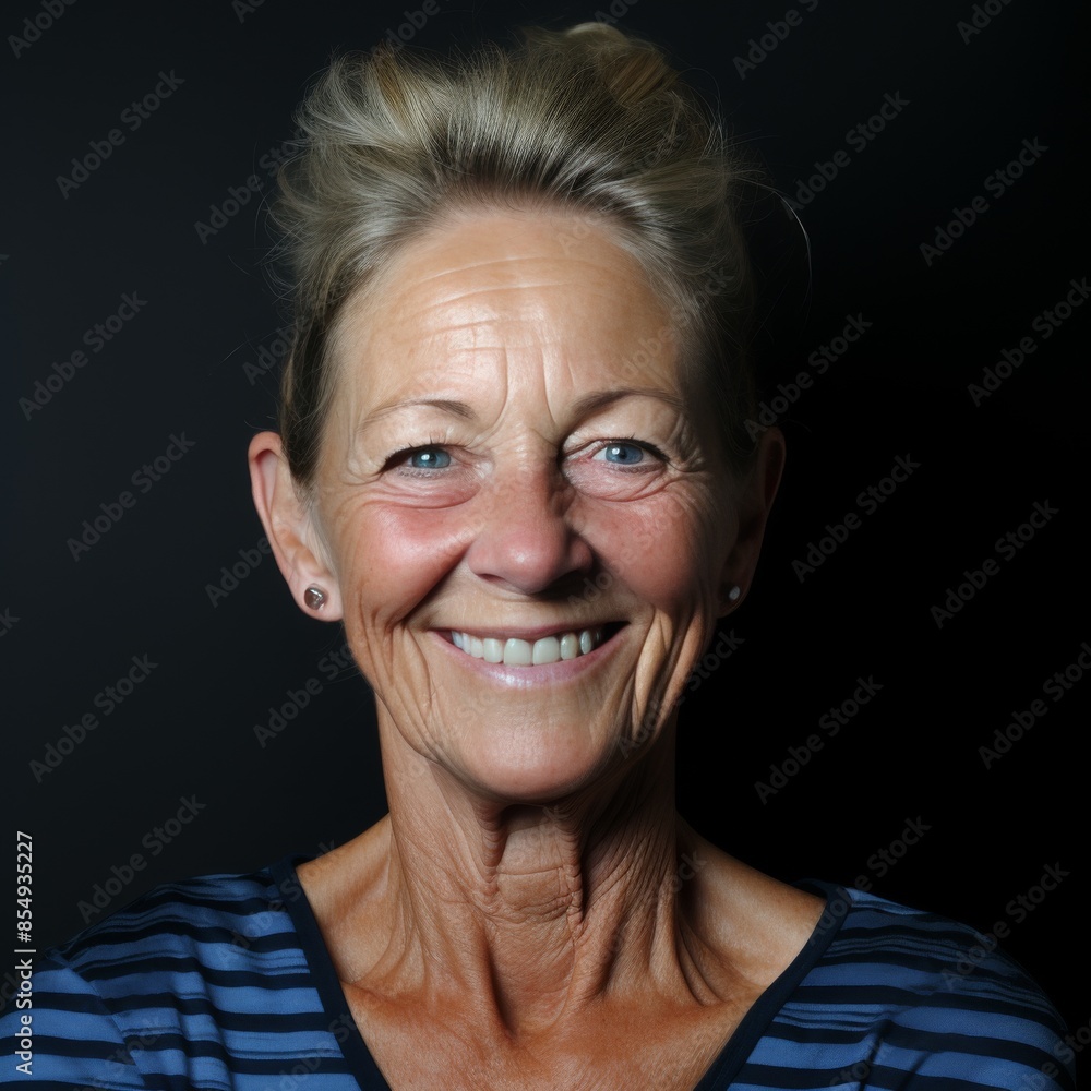 A woman with a smile on her face A woman with a smile on her face