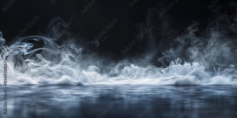 Obraz premium Mystical Mist - Swirling Smoke in Dark and Light Symphony
