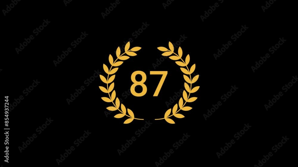 87 Number laurel wreath Animation transparent background 87 Number laurel wreath Animation transparent background