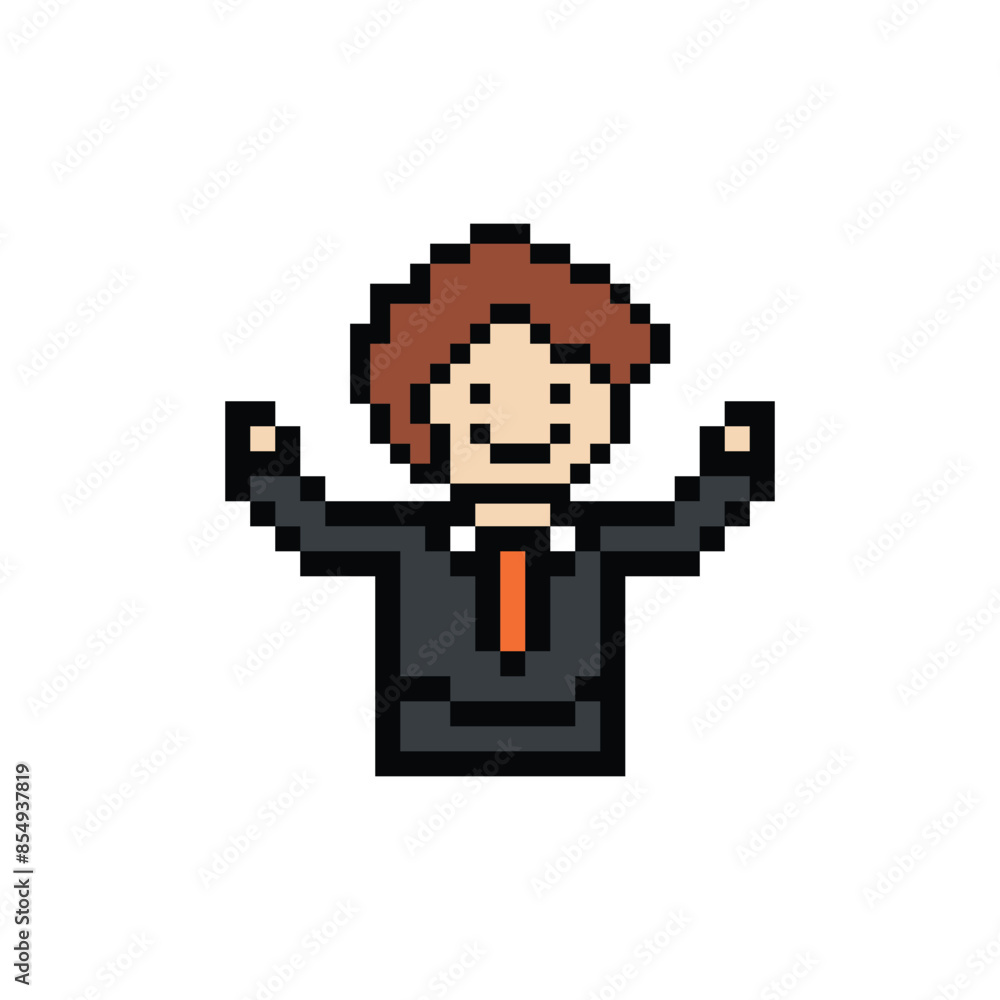 Cute pixel cartoon 8bit character business man businessman smart work life office game for decoration business 8 bit male career smart character game vector. Cute pixel cartoon 8bit character business man businessman smart work life office game for decoration business 8 bit male career smart character game vector.