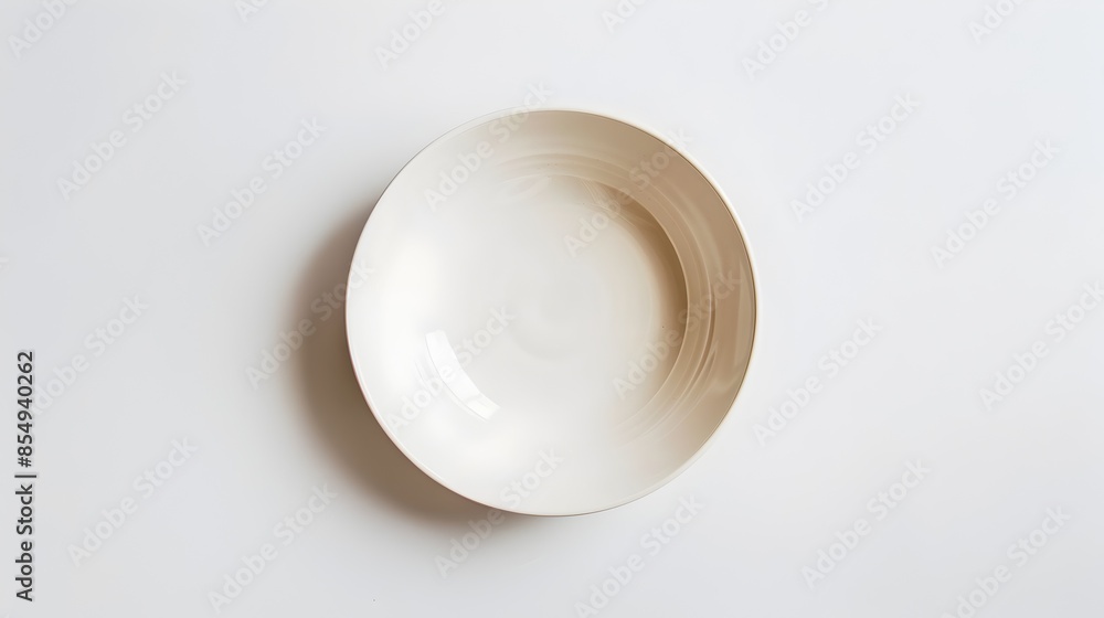 Minimalist White Ceramic Plate on Clean Background Minimalist White Ceramic Plate on Clean Background