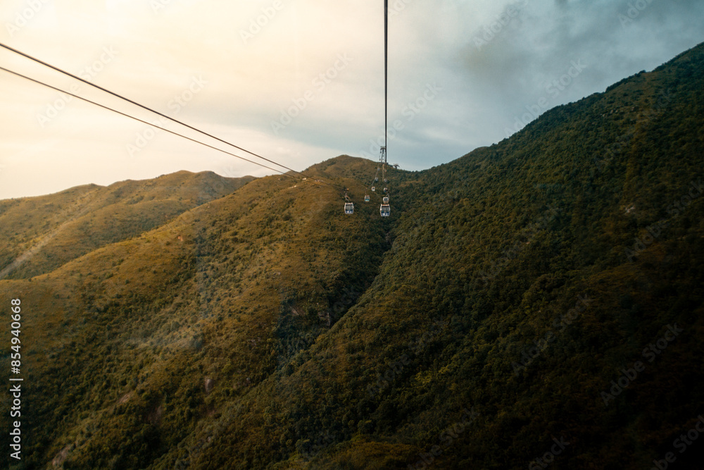 Naklejka premium cable car at the mountain