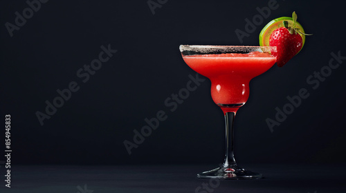 red cocktail on black photo