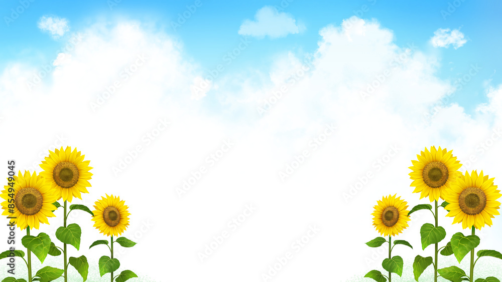 向日葵 入道雲 素材 水彩画 風物詩 晴れ 行楽 レジャー 田舎 シンプル 暑中見舞い お中元 ギフト ポスター 16:9 向日葵 入道雲 素材 水彩画 風物詩 晴れ 行楽 レジャー 田舎 シンプル 暑中見舞い お中元 ギフト ポスター 16:9