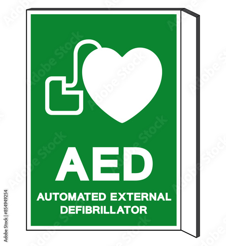 AED Automated External Defibrillator Symbol Sign, Vector Illustration, Isolate On White Background Label .EPS10