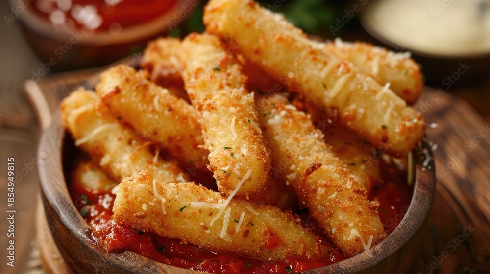Crispy cheese sticks with marinara dip Crispy cheese sticks with marinara dip