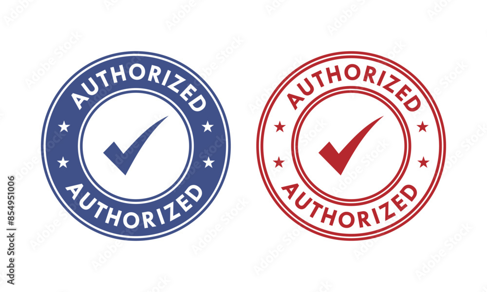 Authorized badge design template illustration Authorized badge design template illustration
