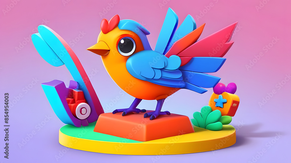 Fototapeta premium Colorful Bird Vector Illustration