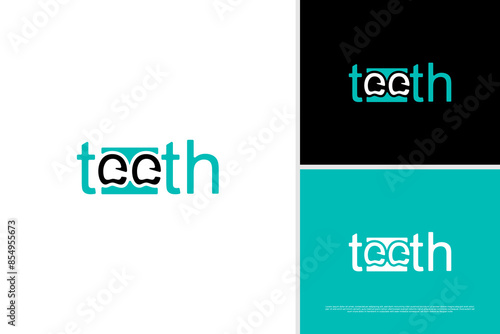 Vector denture or dental logo illustration design template