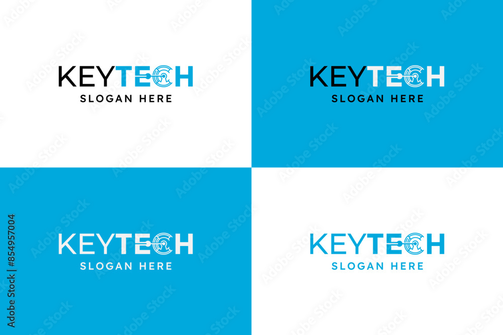 Vector set of security key technology horizontal logo design templates Vector set of security key technology horizontal logo design templates