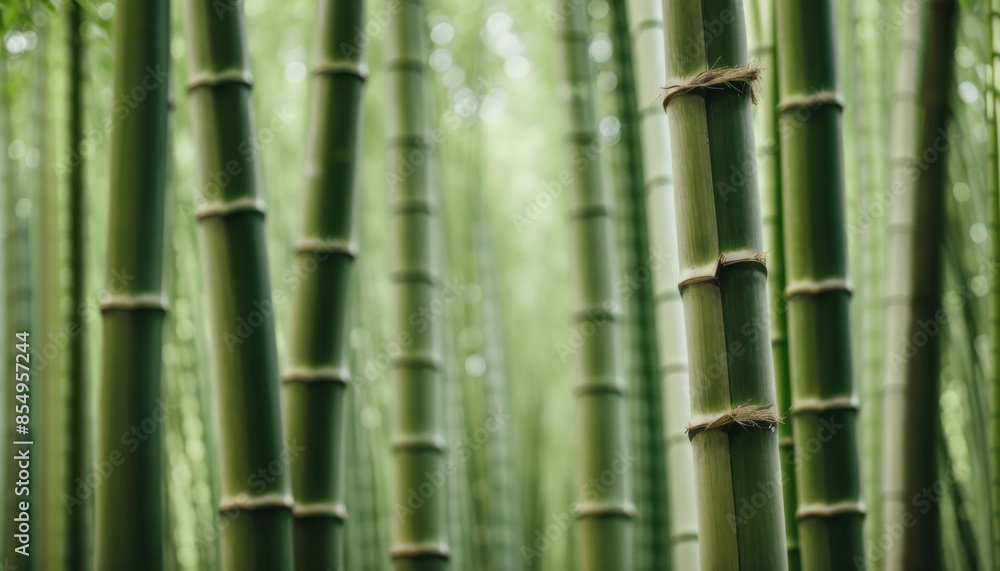 Close-up of Verdant Bamboo Grove - Natural Green Beauty Close-up of Verdant Bamboo Grove - Natural Green Beauty