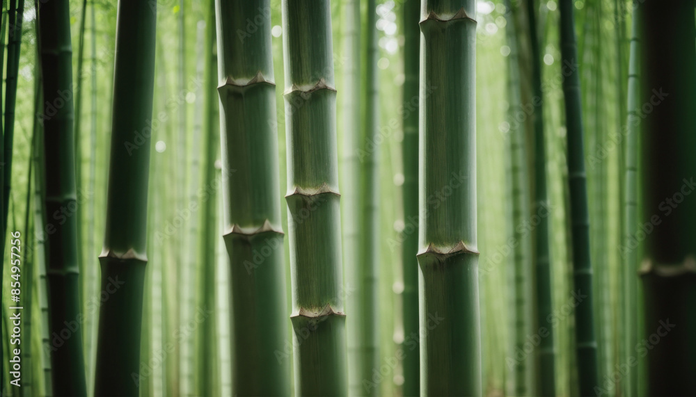 Close-up of Verdant Bamboo Grove - Natural Green Beauty Close-up of Verdant Bamboo Grove - Natural Green Beauty