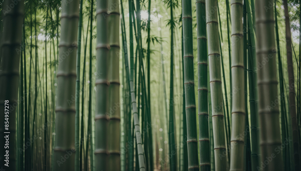 Close-up of Verdant Bamboo Grove - Natural Green Beauty
