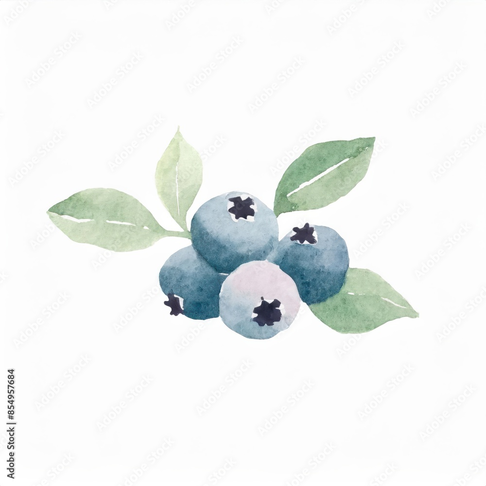 Hand drawn watercolor blueberry fruit isolated on white background Hand drawn watercolor blueberry fruit isolated on white background