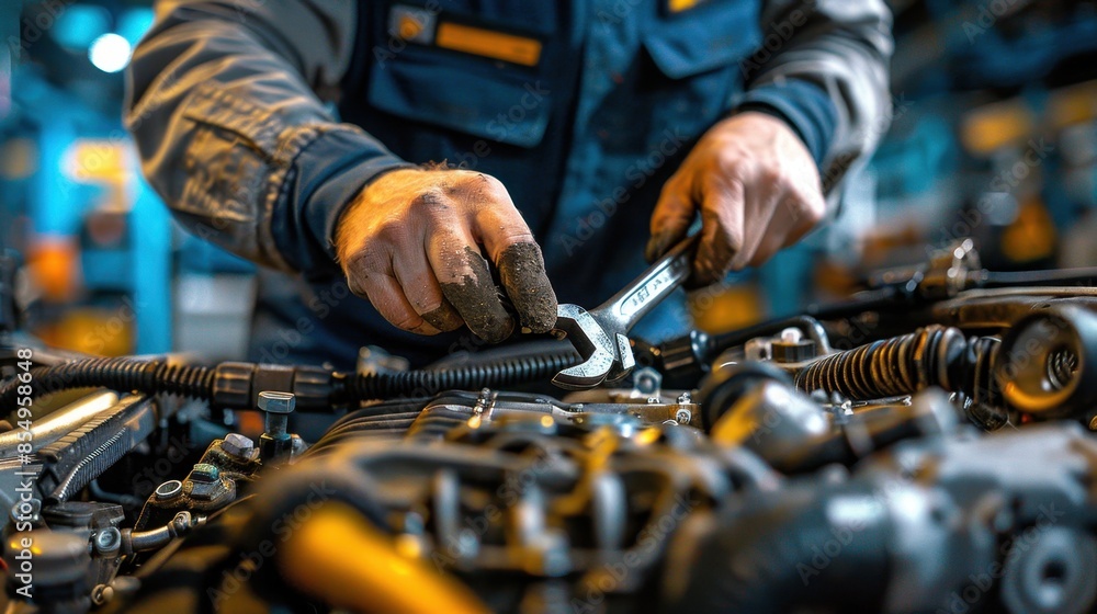 Hands engaged, a mechanic maneuvers through an engine's intricate network, wrench in hand. This tableau captures the essence of automotive craftsmanship, where attention to detail reigns supreme.
Hands engaged, a mechanic maneuvers through an engine's intricate network, wrench in hand. This tableau captures the essence of automotive craftsmanship, where attention to detail reigns supreme.