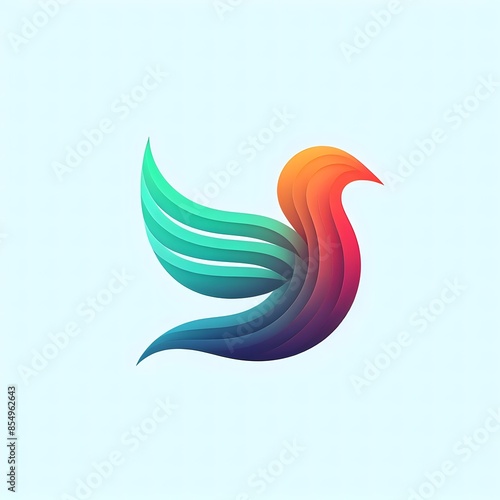 AI Generate of Abstract Logo in the Shape of Bird. Vector, Logo, Symbol.