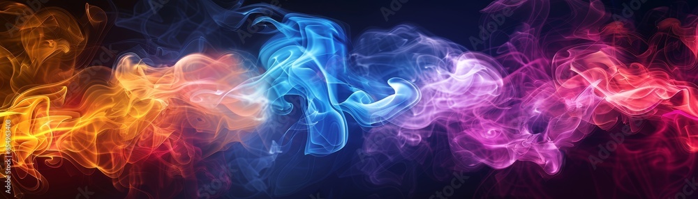 Colorful smoke swirls in a neon-themed abstract design Colorful smoke swirls in a neon-themed abstract design