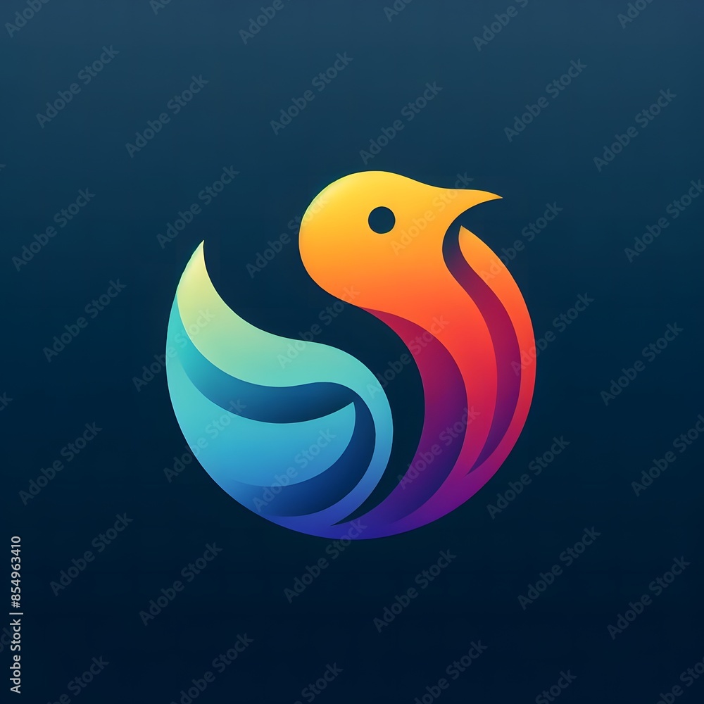 AI Generate of Abstract Logo in the Shape of Bird. Vector, Logo, Symbol. AI Generate of Abstract Logo in the Shape of Bird. Vector, Logo, Symbol.