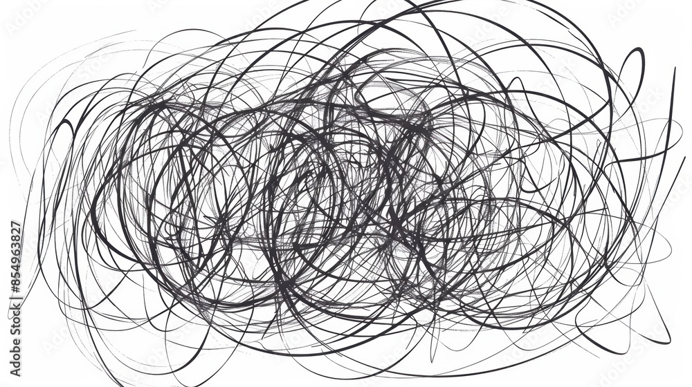 Abstract vector illustration of intertwined lines creating chaos and order Abstract vector illustration of intertwined lines creating chaos and order