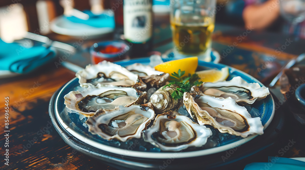 fresh oysters, close-up food photography fresh oysters, close-up food photography