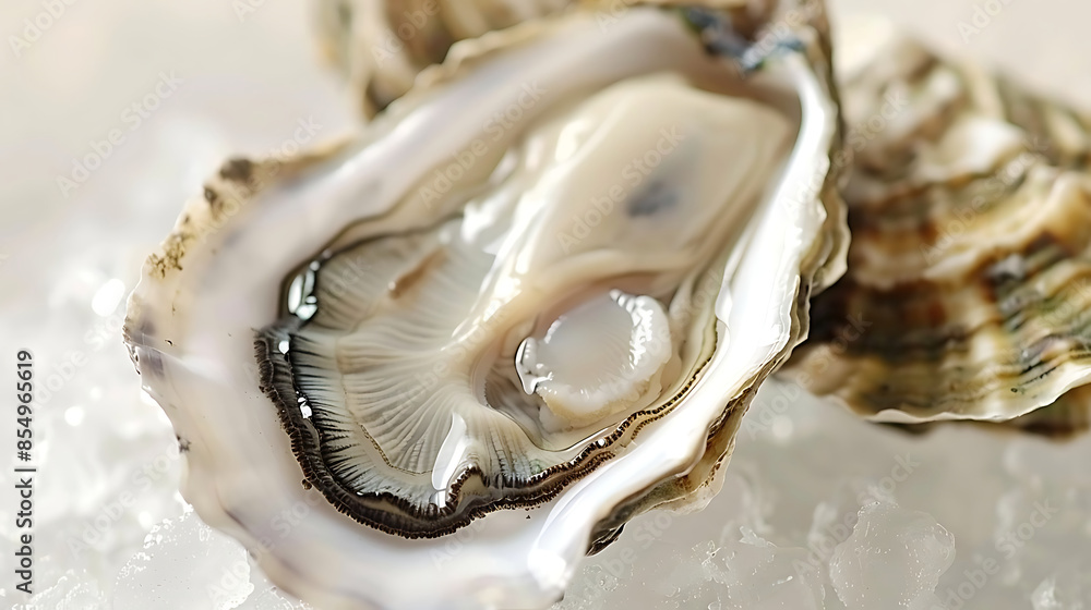 Naklejka premium fresh oysters, close-up food photography