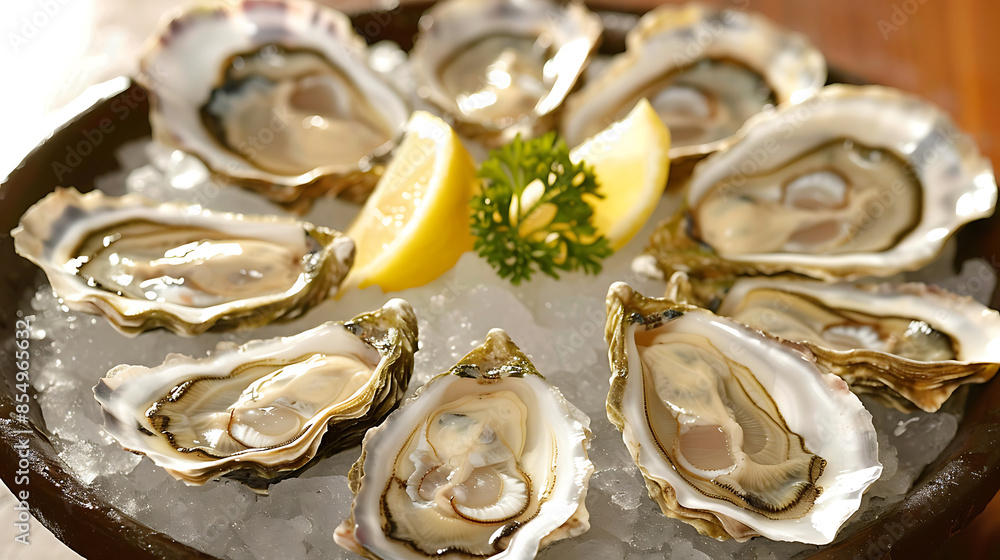 fresh oysters, close-up food photography fresh oysters, close-up food photography