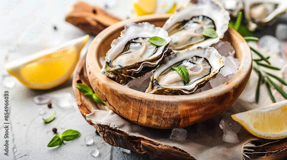 fresh oysters, close-up food photography fresh oysters, close-up food photography
