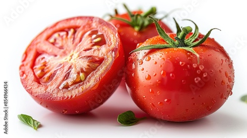 Juicy Red Tomatoes with Water Droplets