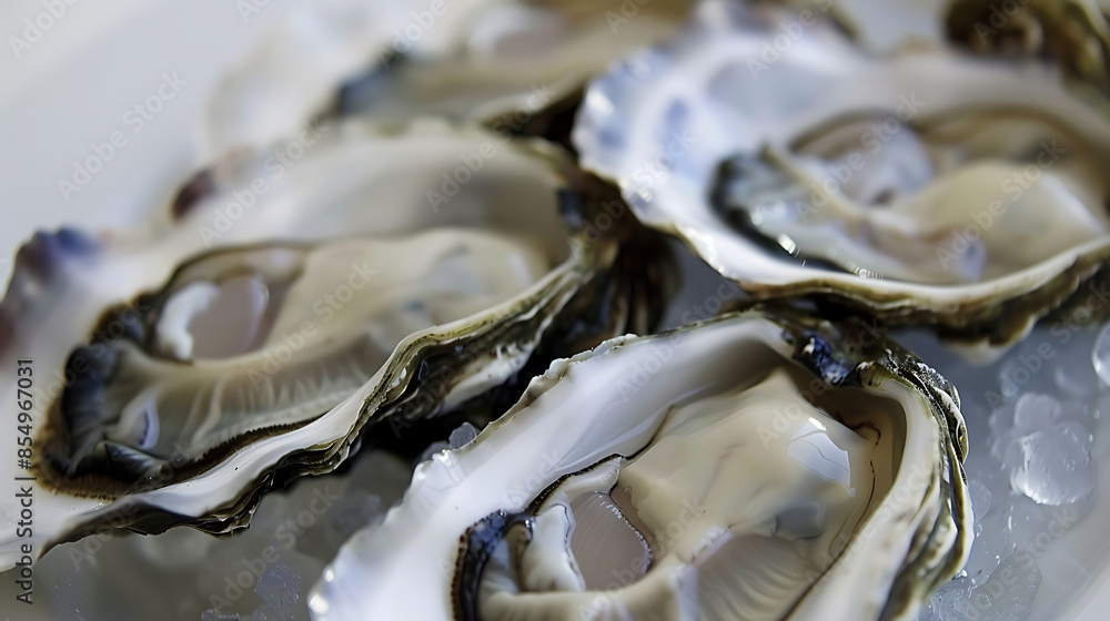 fresh oysters, close-up food photography fresh oysters, close-up food photography