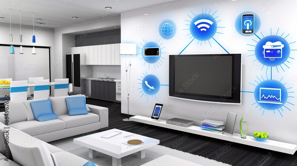 Advanced Internet of Things Network in a Smart Cityscape, Connecting Various Devices and Enhancing Urban Efficiency Advanced Internet of Things Network in a Smart Cityscape, Connecting Various Devices and Enhancing Urban Efficiency
