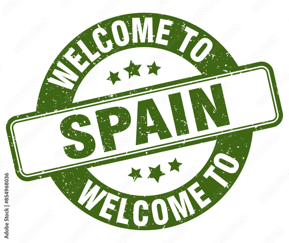 Welcome to Spain stamp. Spain round sign Welcome to Spain stamp. Spain round sign