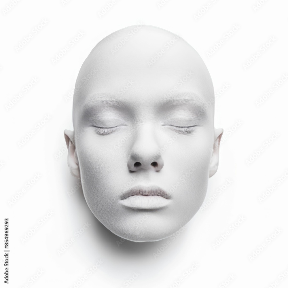 White Face with Closed Eyes. White Face with Closed Eyes.