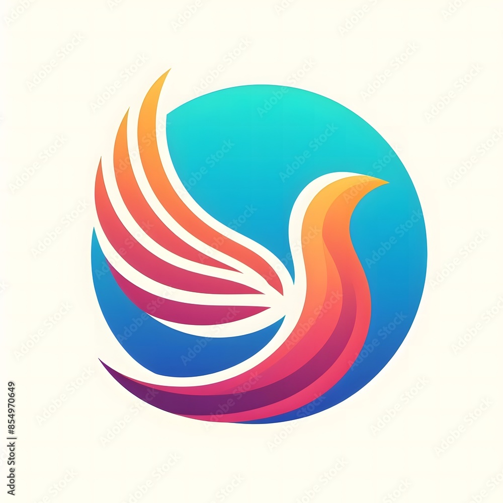Naklejka premium AI Generate of Abstract Logo in the Shape of Bird. Vector, Logo, Symbol.