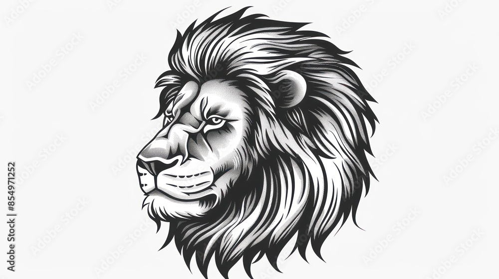 Vector illustration of lion head tattoo Vector illustration of lion head tattoo