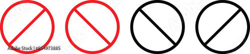 vector prohibited sign iconography. Stop sign. No Sign. Red black warning typography.