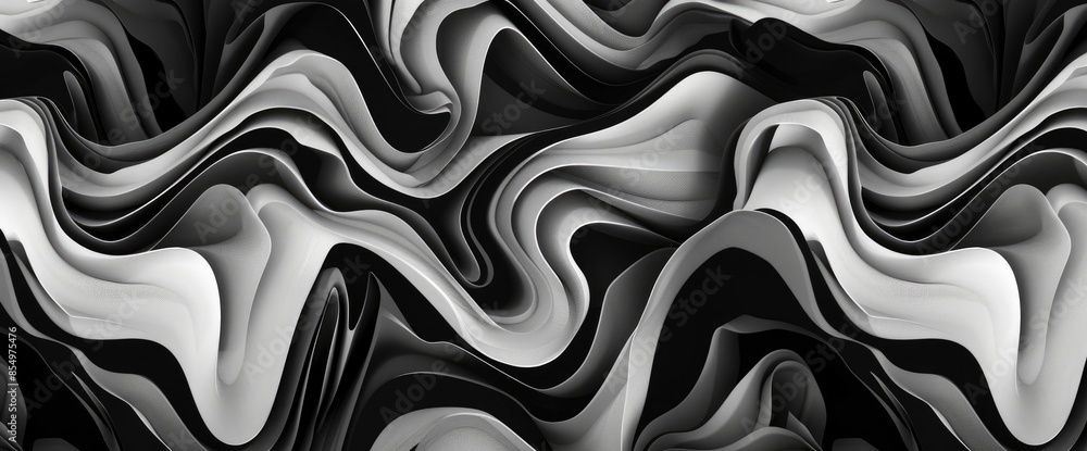 Grayscale Abstract Fabric Pattern, Cartoon Grayscale Abstract Fabric Pattern, Cartoon