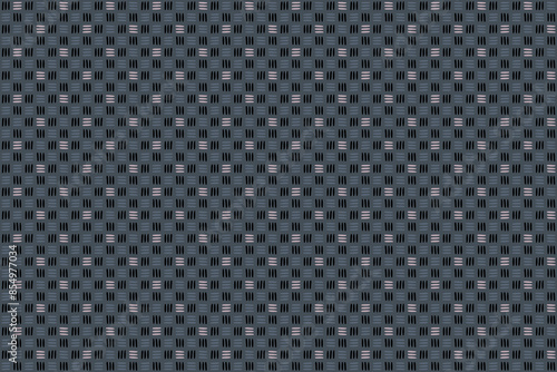 Geometric seamless pattern with stitches in black gray and pink on spruce blue background. Vector illustration, for masculine shirt lady dress fabric textile cover decoration wallpaper backdrop 