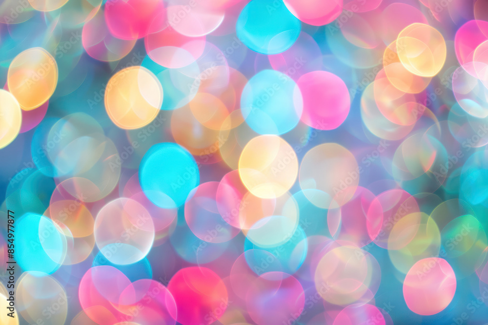 A vibrant abstract background featuring blurred circular lights in shades of blue, pink, and yellow A vibrant abstract background featuring blurred circular lights in shades of blue, pink, and yellow