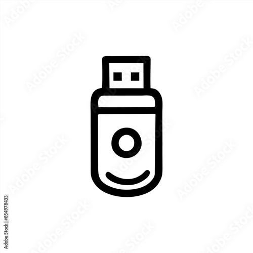 Simple USB Flash Disk Vector with Minimalist and modern design