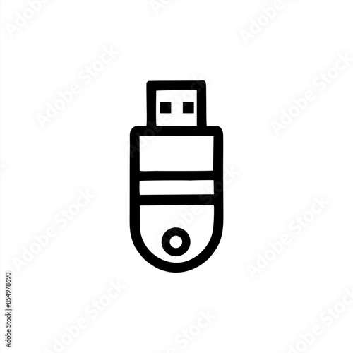 Simple USB Flash Disk Vector with Minimalist and modern design