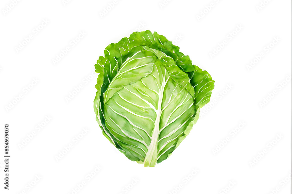 Cabbage watercolor illustration. Isolated in white background. Cabbage watercolor illustration. Isolated in white background.