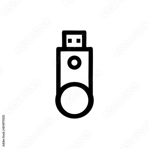 Simple USB Flash Disk Vector with Minimalist and modern design