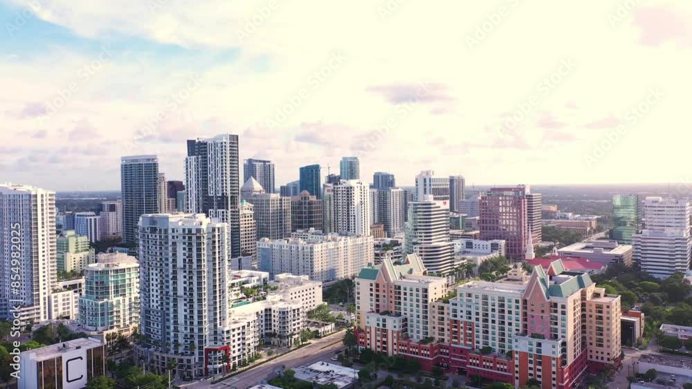 Fort Lauderdale Florida aerial skyline view of downtown. Fort Lauderdale Florida aerial skyline view of downtown.